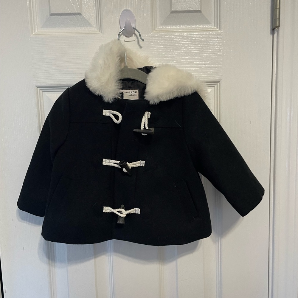 Janie and Jack HOODED FAUX FUR COAT